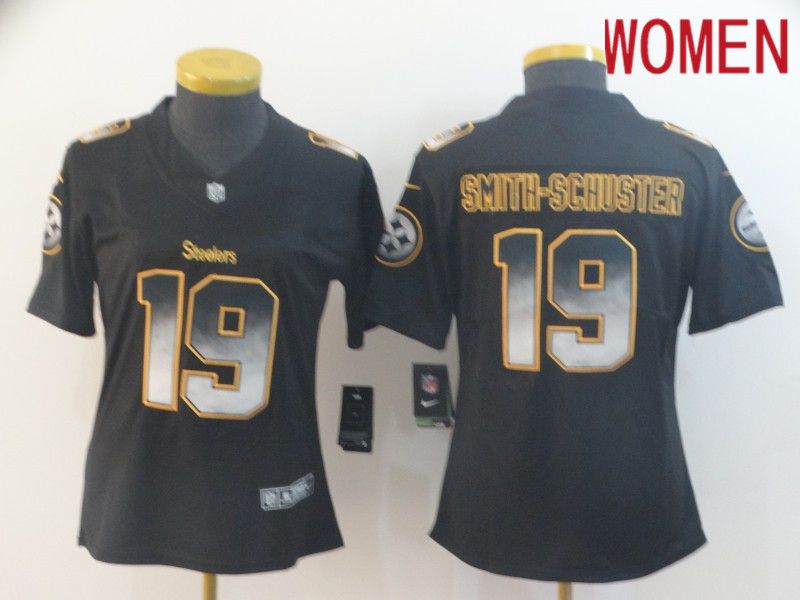 Women Pittsburgh Steelers 19 Smith-schuster Nike Teams Black Smoke Fashion Limited NFL Jerseys